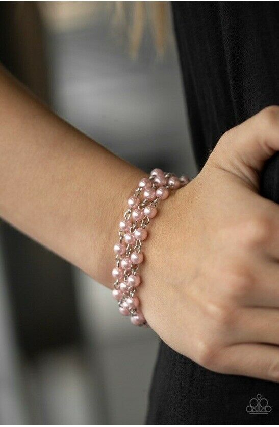 Stage Name Bracelet with Pink Pearls (B Bin #1)